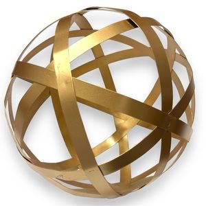 11.5” Modern Gold Brass Metal Orb Sphere Ball